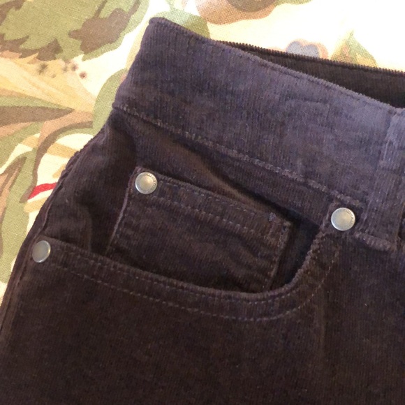 CHARTER CLUB Size 14 Short Corduroy Tummy Slim Panel Chocolate Brown Stretch NEW - Picture 10 of 16